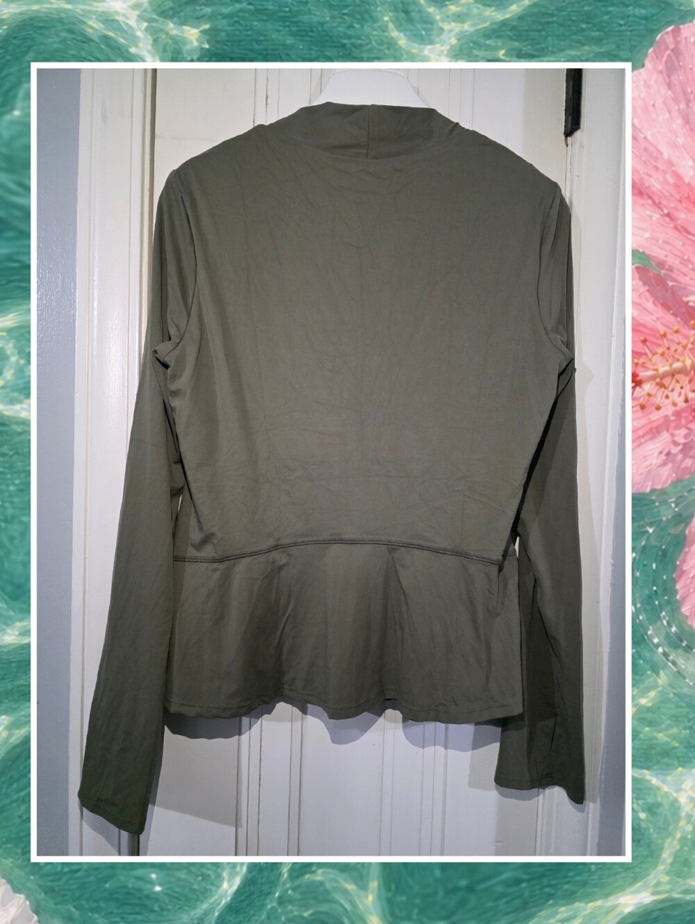 Halara UltraSculpt Push-Up Ruffle Hem Yoga Jacket - Grass Green - Size XL - NWOT - Picture 2 of 7